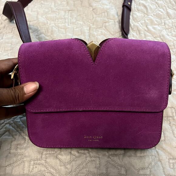 Kate Spade Purple Mystery Adjustable Strap Suede Small Crossbody Handbag NWT